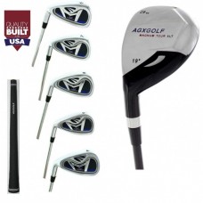 NEW AGXGOLF LEFT HAND LADIES MAGNUM XLT EDITION IRONS SET w3 HYBRID & 6-PW IRONS, CHOOSE GRAPHITE or STEEL SHAFTS: BUILT in the USA!!
